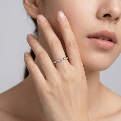 Sparkling Mobius Twist Adjustable Sterling Silver Rings