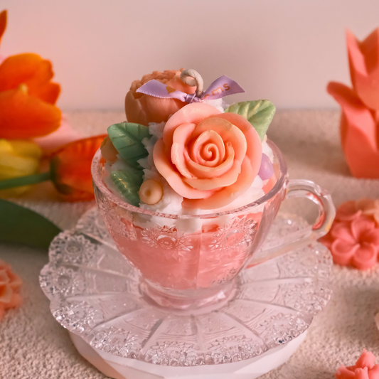 Flower Premium Vintage Tea Cup Candle