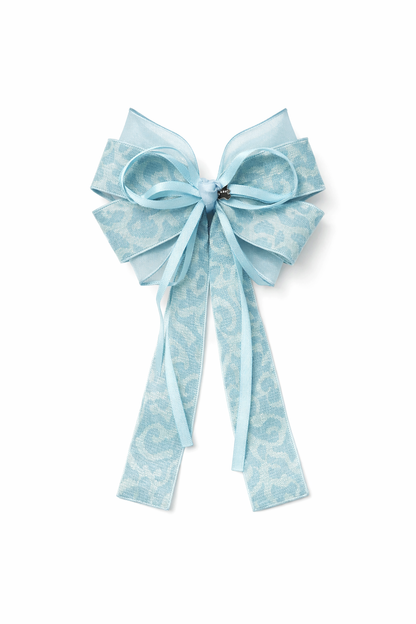 Elegant Blue Bow Hair Clip Set of 2 1