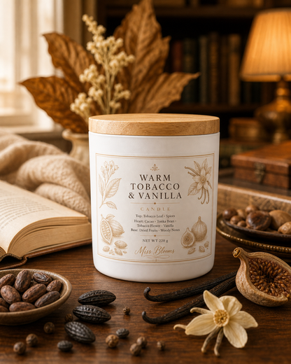Warm Tobacco & Vanilla Scented Candle | Inspired by Tobacco Vanille