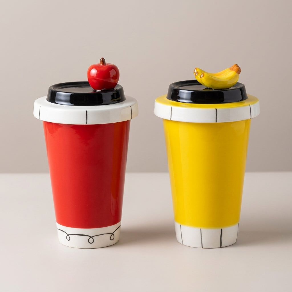 Fruit-Top Takeaway Ceramic Mug