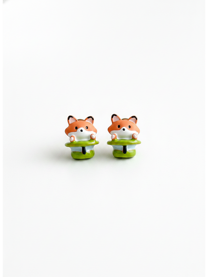 Cute Fox with Sterling Silver Posts Earring 1