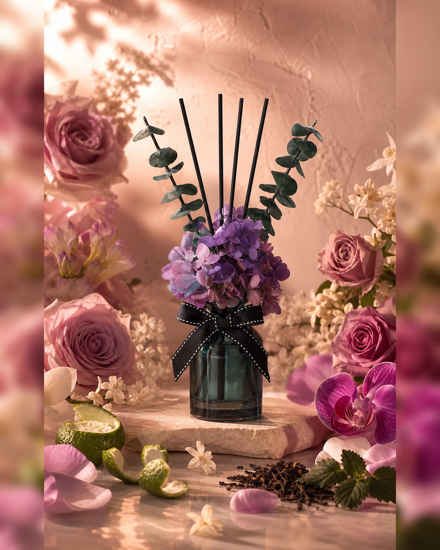 Rose Jasmine Amber Reed Diffuser | Inspired by Flowerbomb