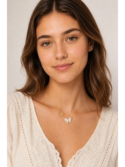 Gold Plated Butterfly Pendant Necklace 2