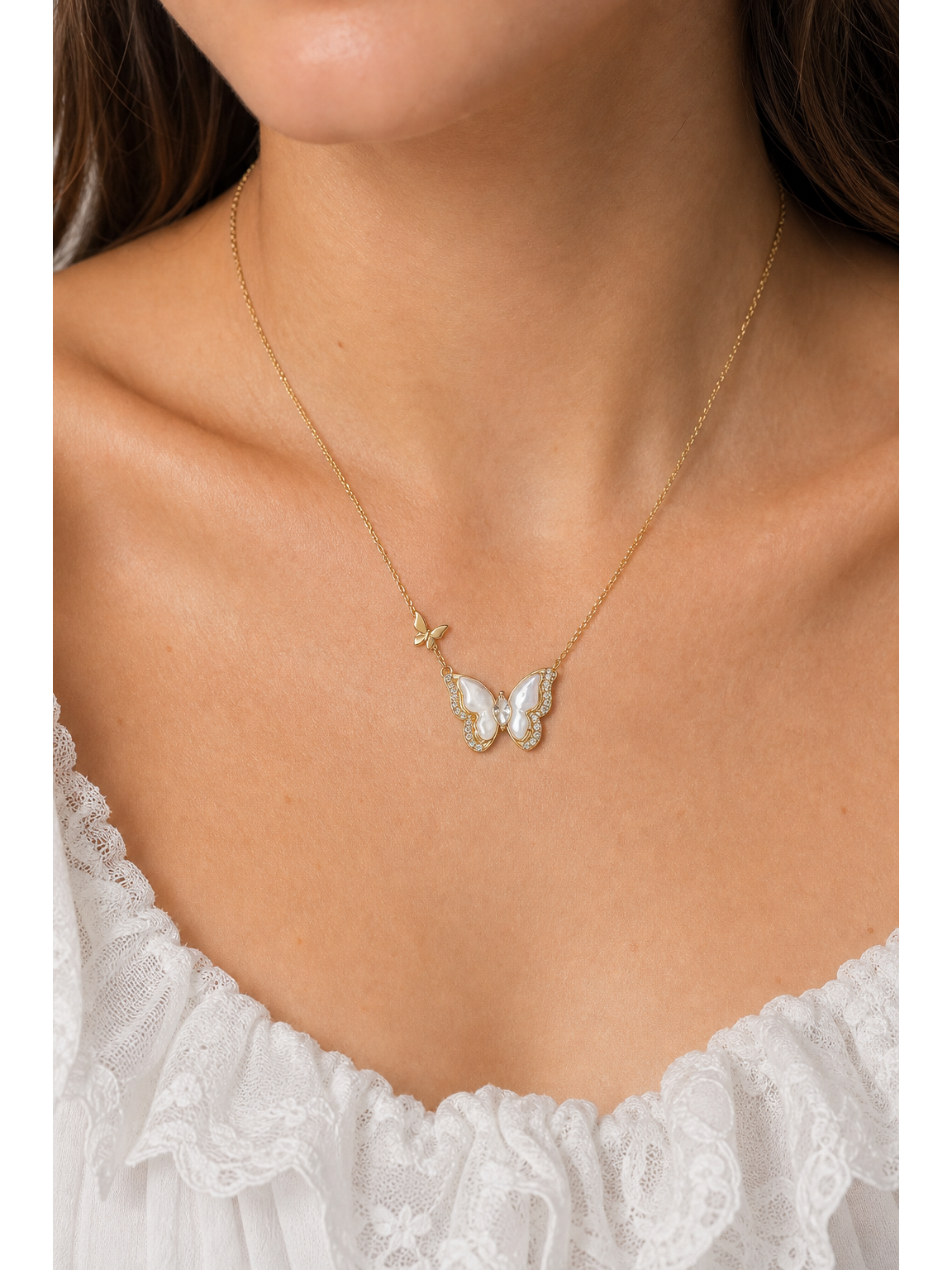 Gold Plated Butterfly Pendant Necklace 3