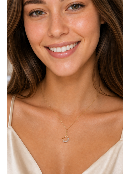 Gold Plated Cat Outline Zircon Pendant Necklace 3