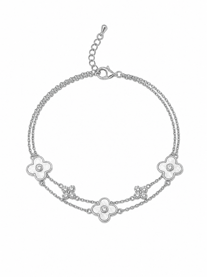 Gold Plated Double Layer Clover Bracelet 1