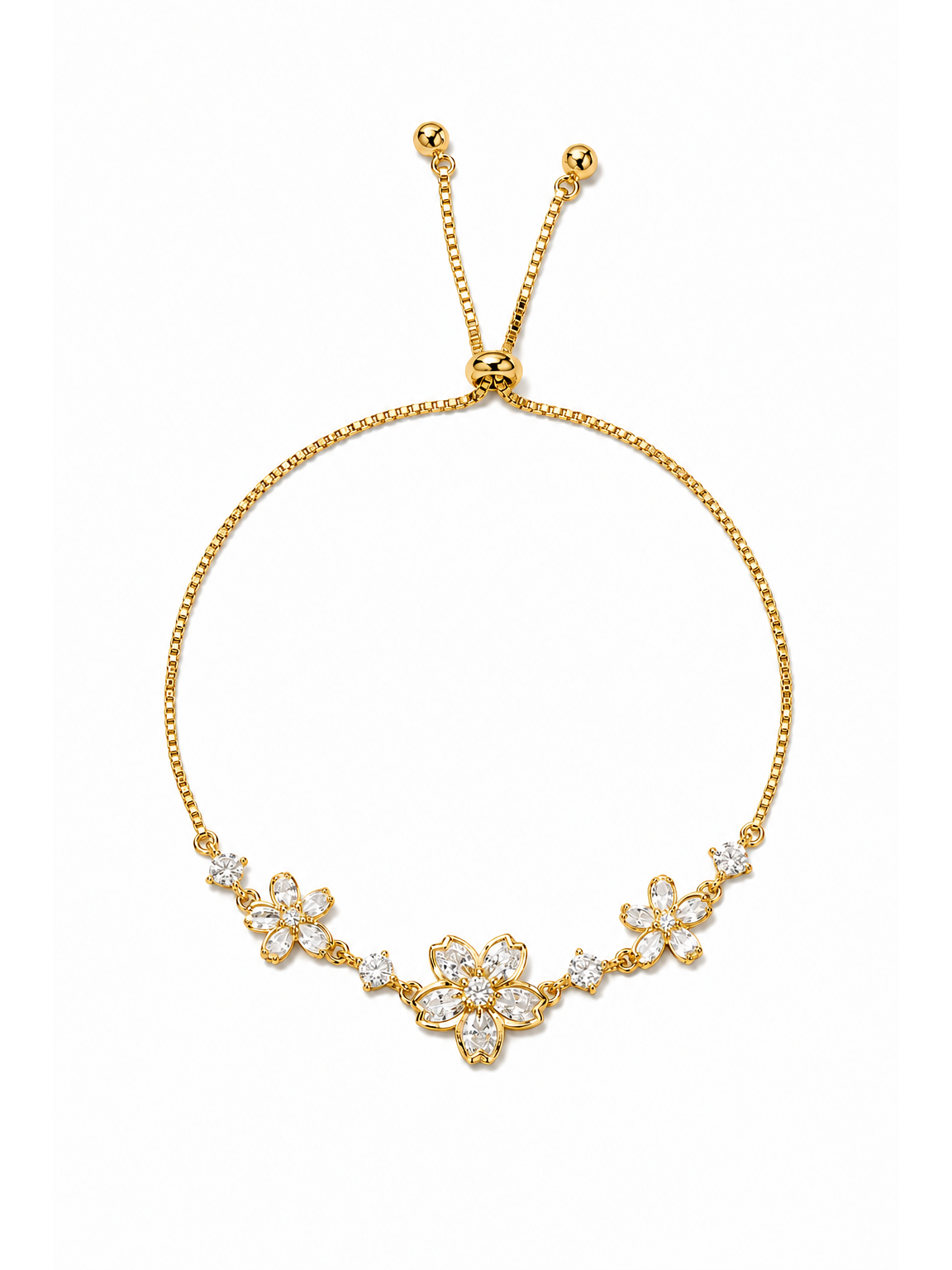 Gold Plated Floral Slider Bracelet 1