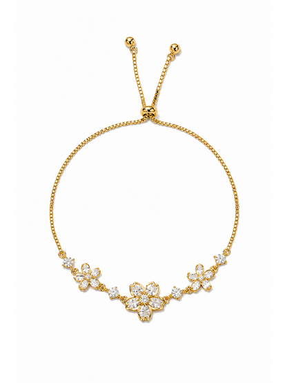 Gold Plated Floral Slider Bracelet 1