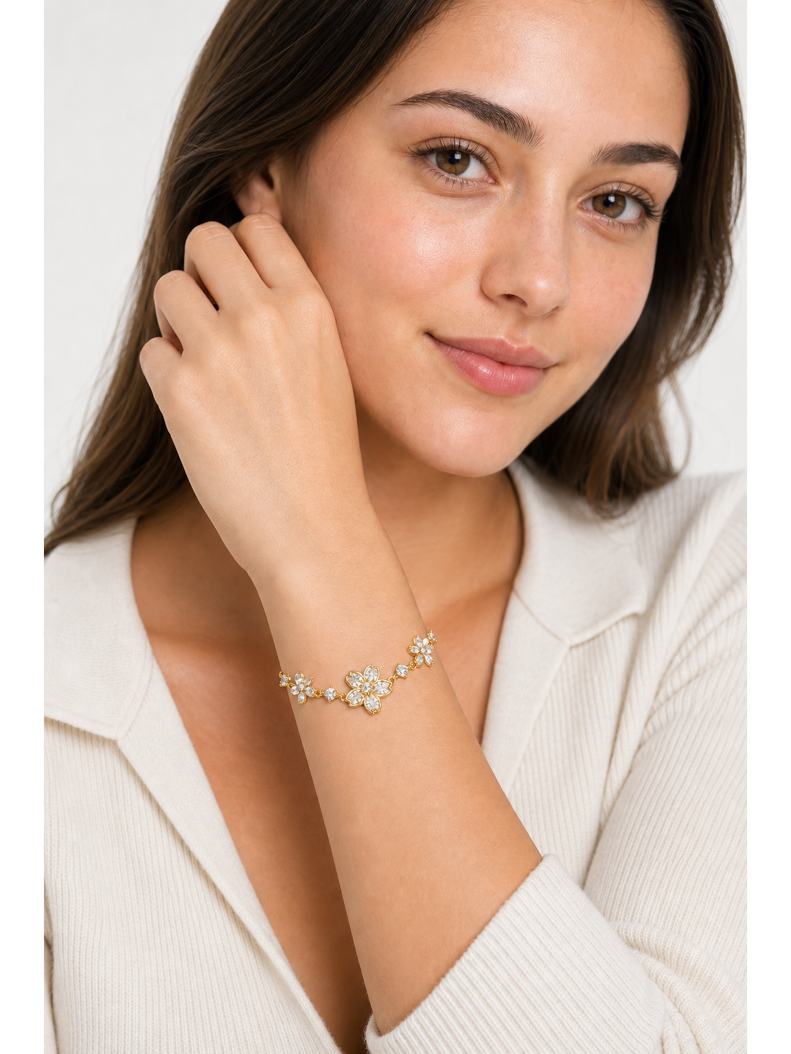 Gold Plated Floral Slider Bracelet 2