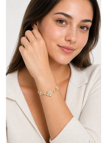 Gold Plated Floral Slider Bracelet 2