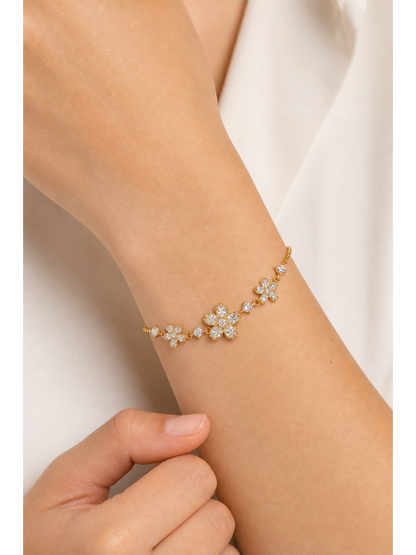 Gold Plated Floral Slider Bracelet 4