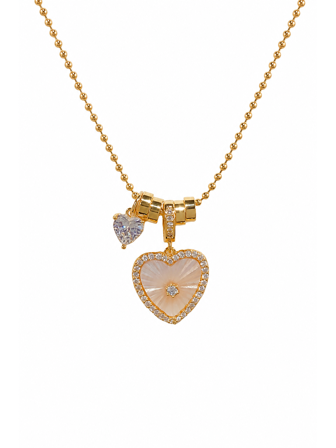Gold Plated Shell Heart Pendant Necklace 1