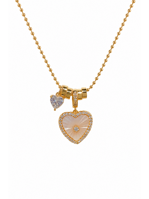 Gold Plated Shell Heart Pendant Necklace