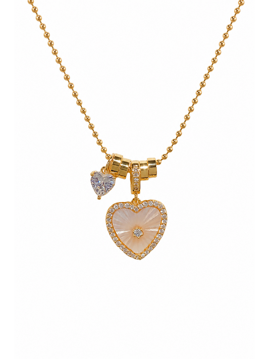 Gold Plated Shell Heart Pendant Necklace 1