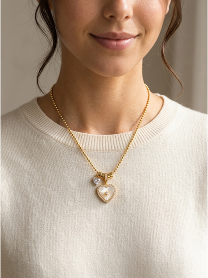 Gold Plated Shell Heart Pendant Necklace 2