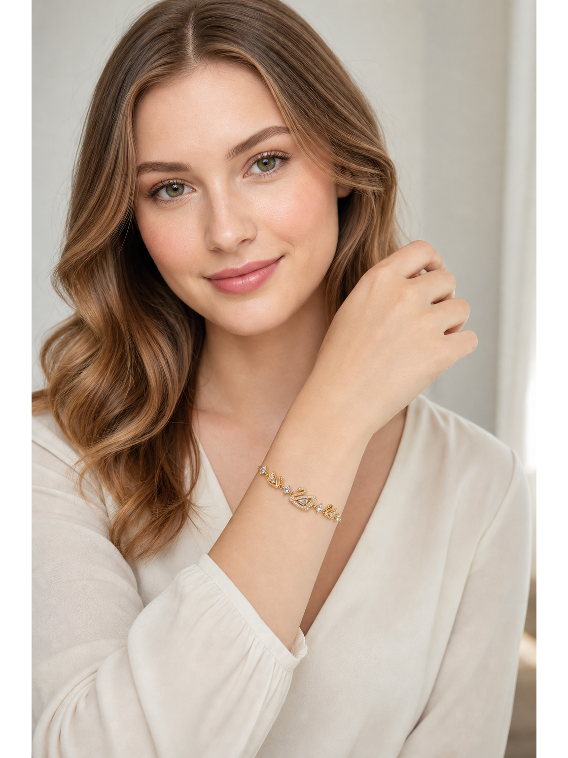 Gold Plated Swan Adjustable Zircon Bracelet 2