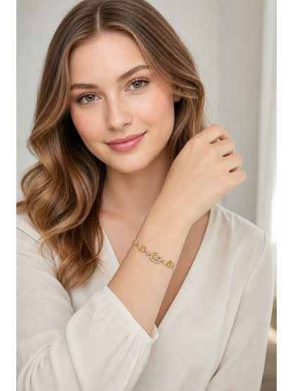 Gold Plated Swan Adjustable Zircon Bracelet 2