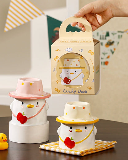 Lucky Duck Hat Mug with Hat Lid