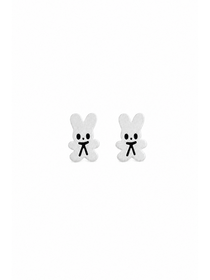 Minimal Bunny with Sterling Silver Posts Earring 1