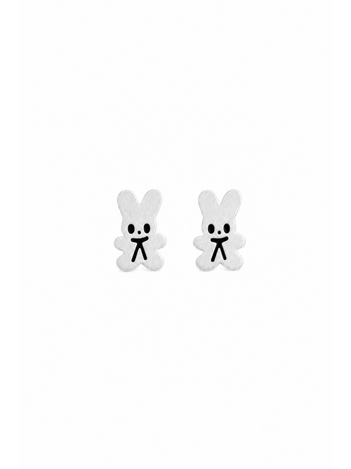 Minimal Bunny with Sterling Silver Posts Earring