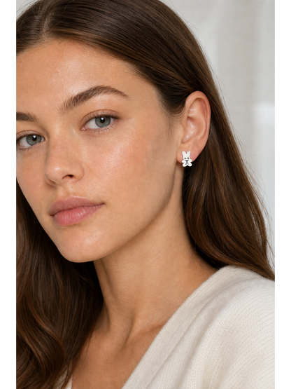 Minimal Bunny with Sterling Silver Posts Earring 3