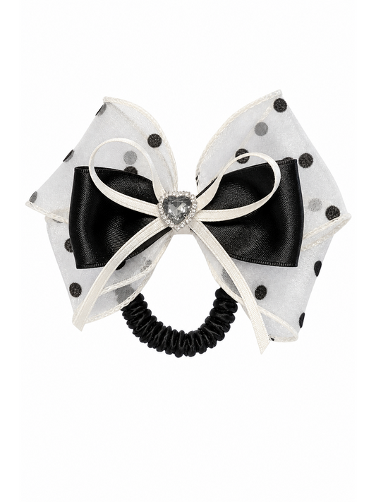 Oversized Polka Dot Bow Scrunchie 1