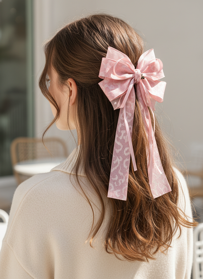 Pink Bow Hair Clip - Set of 2 2