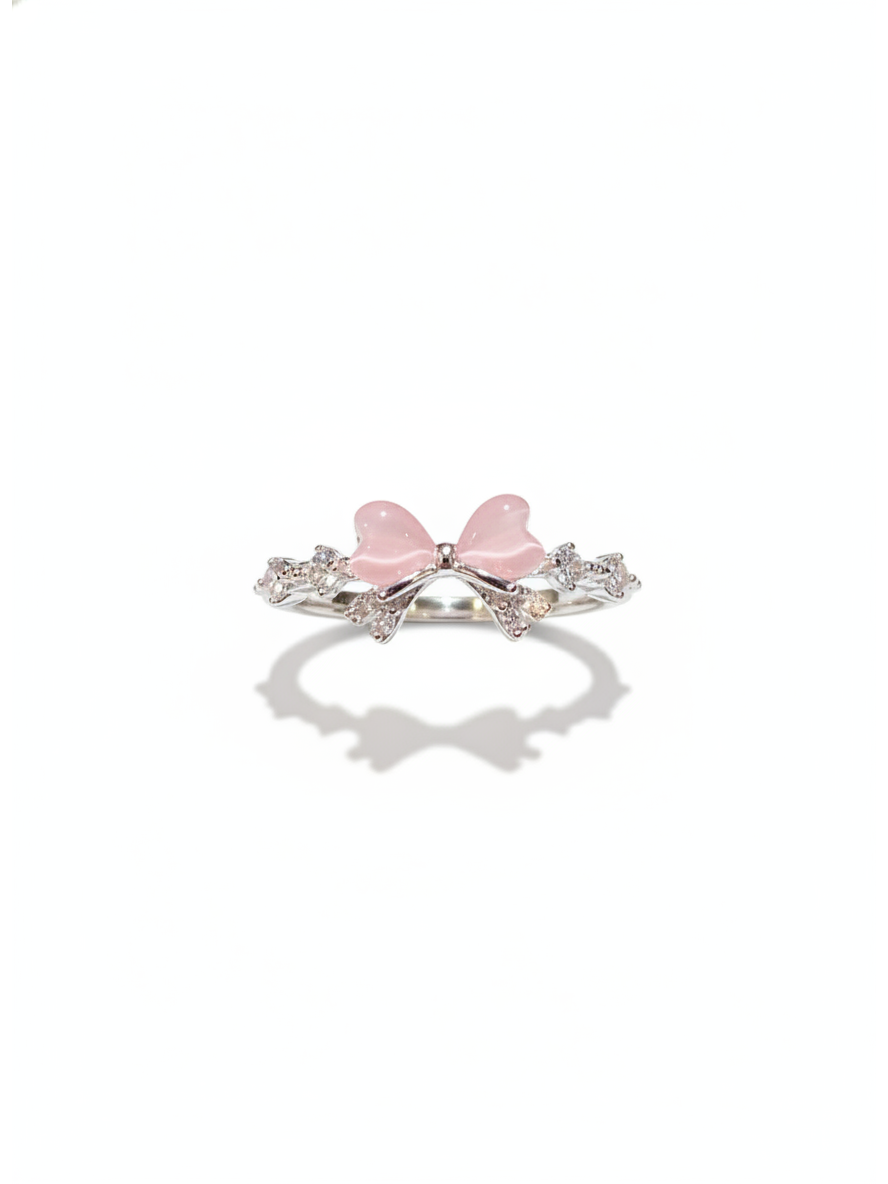 Pink Bow Open Ring 1