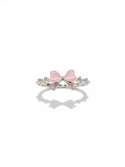 Pink Bow Open Ring 1