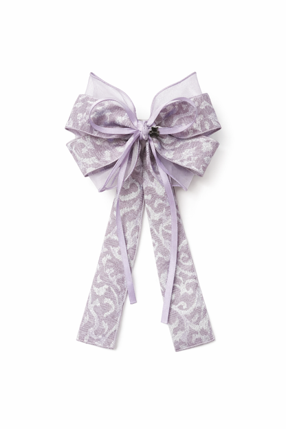 Purple Patterned Bow Hair Clip, 2 Pack 1