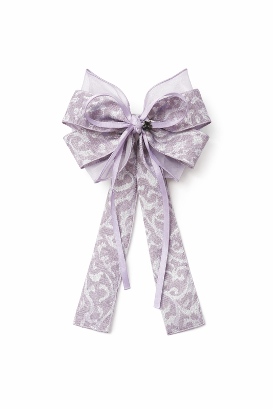 Purple Patterned Bow Hair Clip, 2 Pack 1