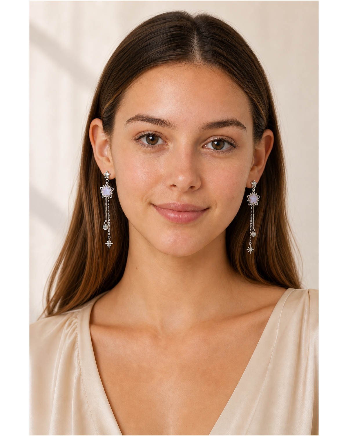 Purple Star Tassel Rhodium with Sterling Silver Posts Earring 2