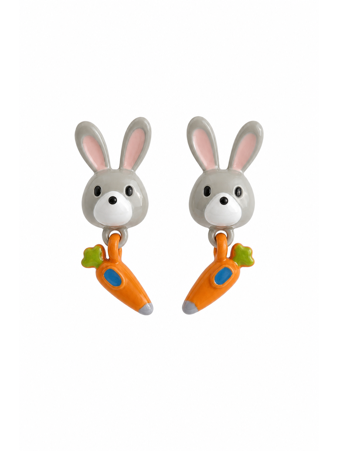 Rabbit & Carrot Drop with Sterling Silver Posts Earring 1