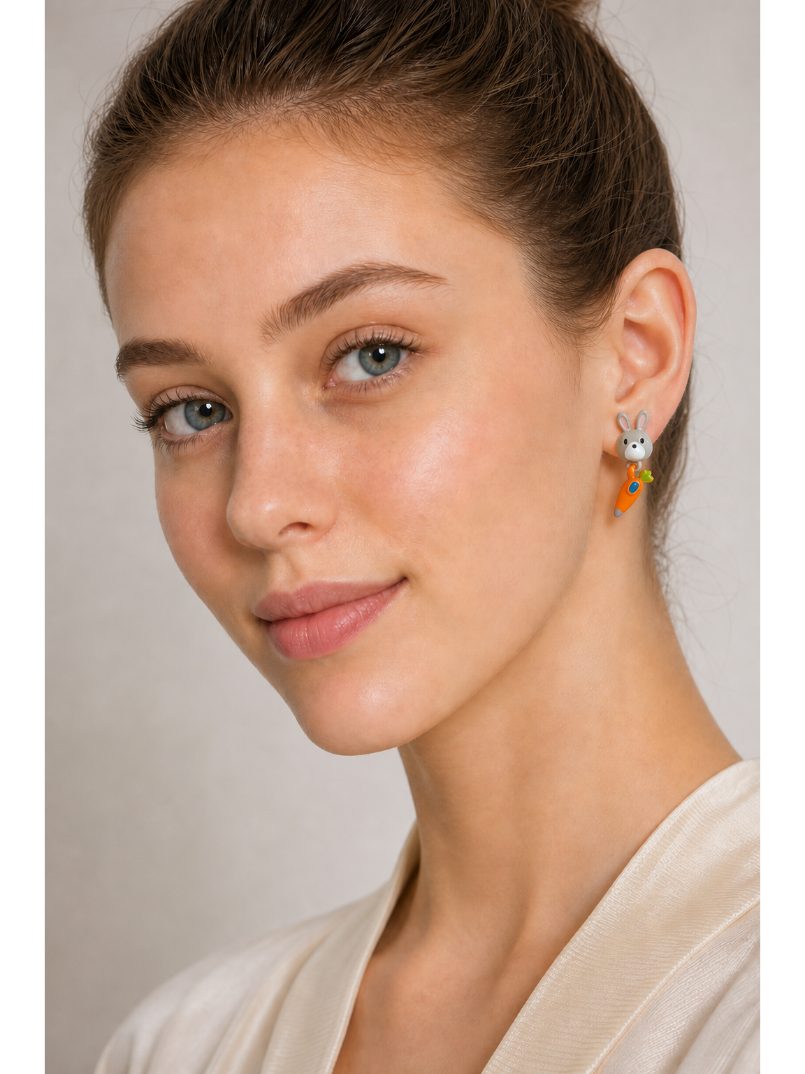 Rabbit & Carrot Drop with Sterling Silver Posts Earring 3