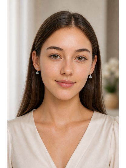 Plated Blue Planet Bow Rhodium with Sterling Silver Posts Earring 2