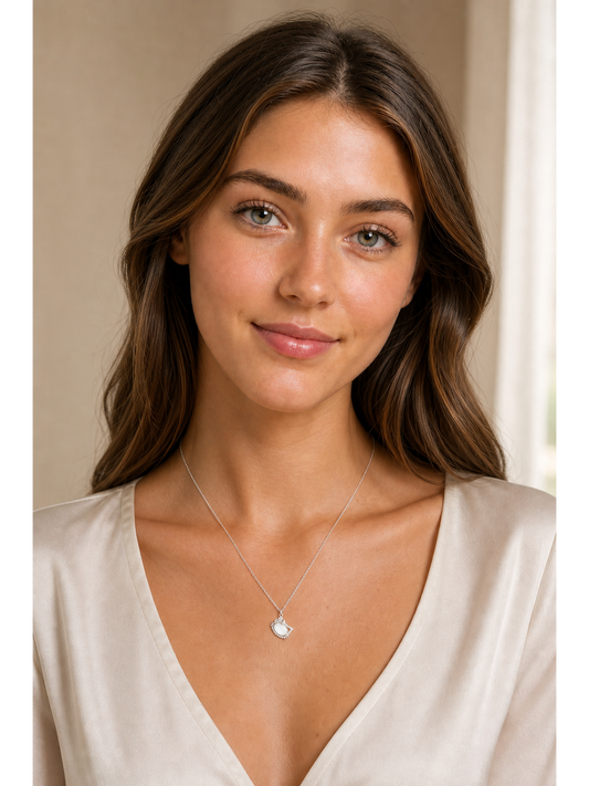 Rhodium Plated Cat Pendant Necklace with Zircon Accents 2