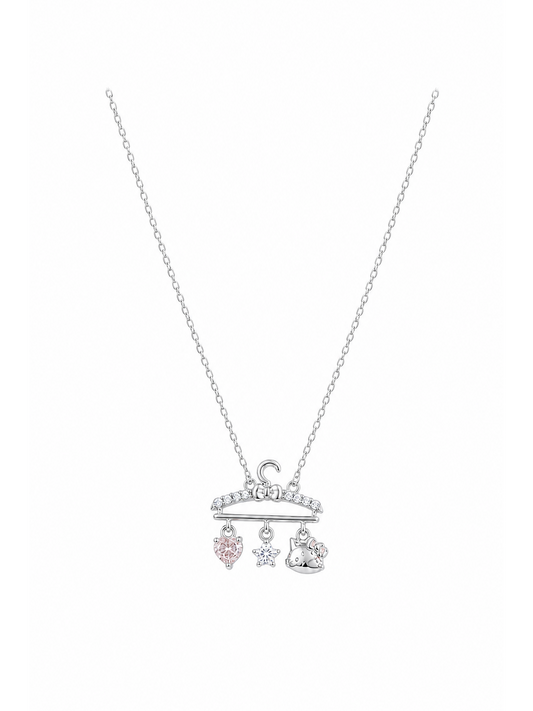 Delicate Rhodium-Plated Charm Pendant Necklace 1
