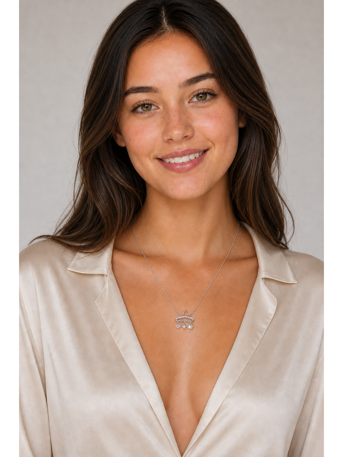 Delicate Rhodium-Plated Charm Pendant Necklace 2