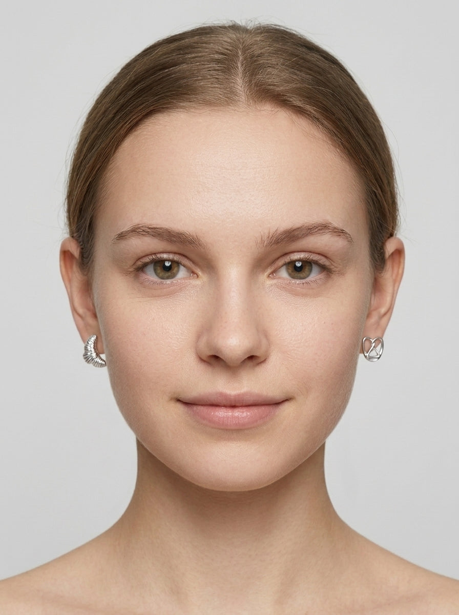 Mixed Design Rhodium Plated with Sterling Silver Posts Earring 3
