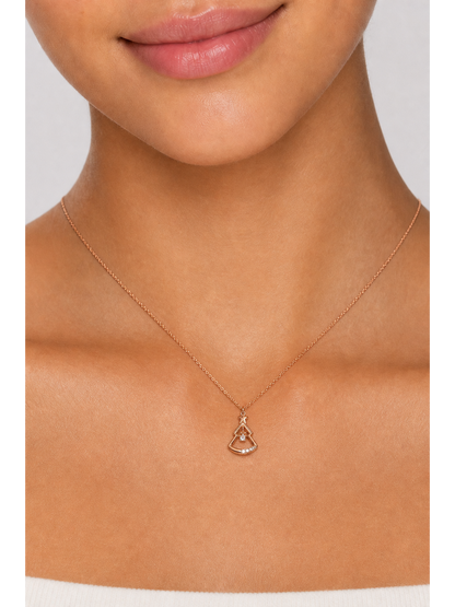 Rose Gold Plated Christmas Tree Sterling Silver Necklace 3