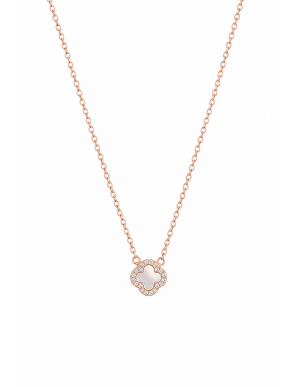 Rose Gold Plated Clover Pendant Necklace 1