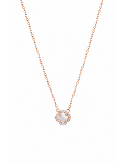 Rose Gold Plated Clover Pendant Necklace