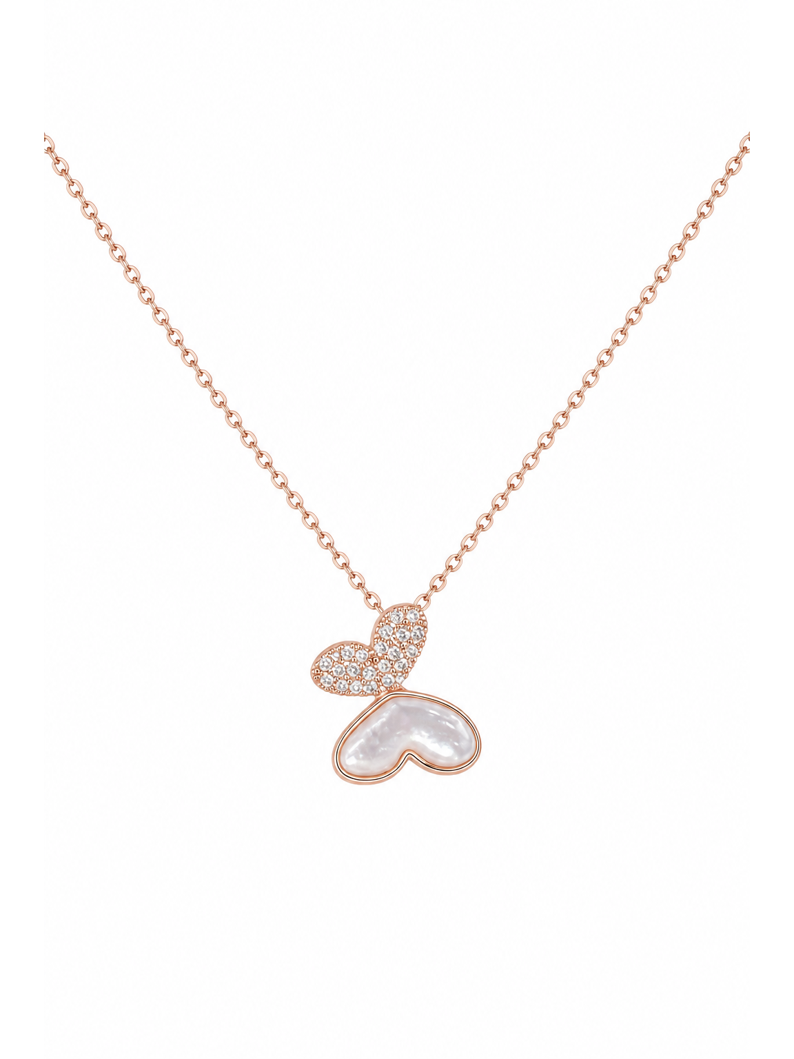Rose Gold Plated Butterfly Accent Necklace 1