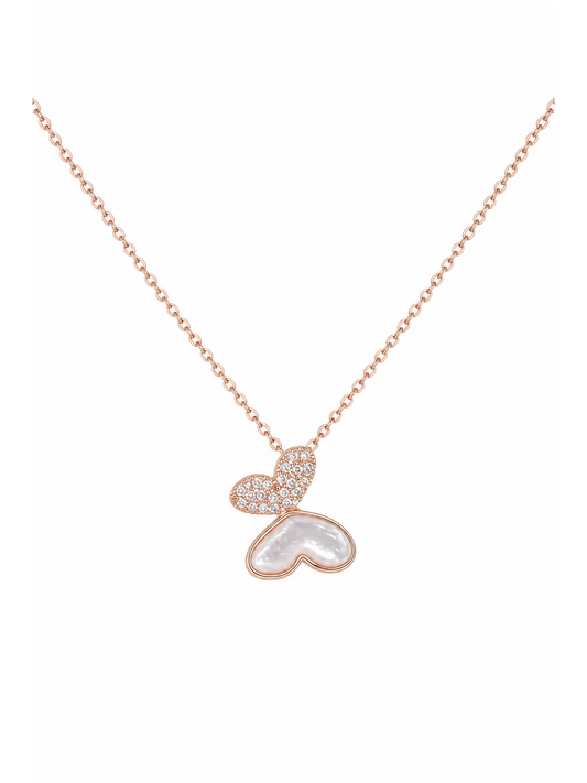 Rose Gold Plated Butterfly Accent Necklace 1
