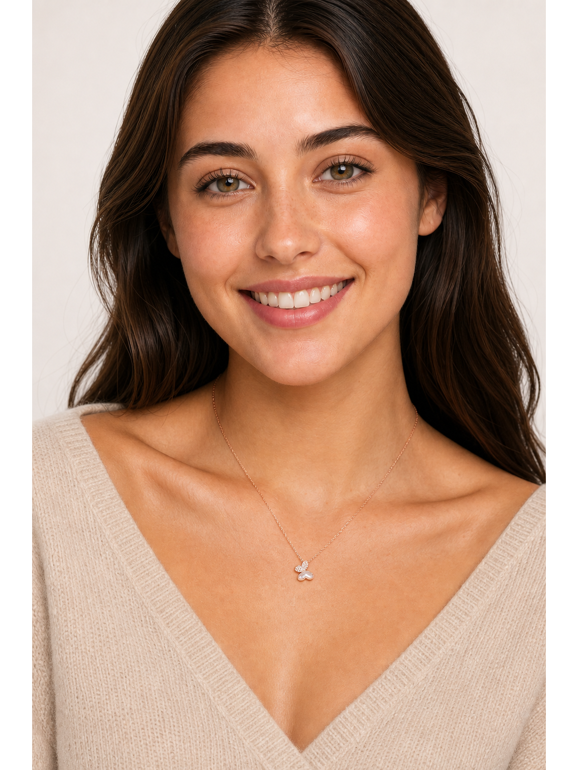 Rose Gold Plated Butterfly Accent Necklace 2