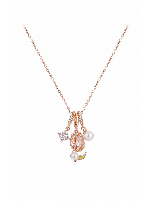 Rose Gold Plated Tulip Charm Necklace