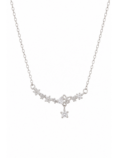 Sterling Silver Butterfly Star Zircon Necklace 1