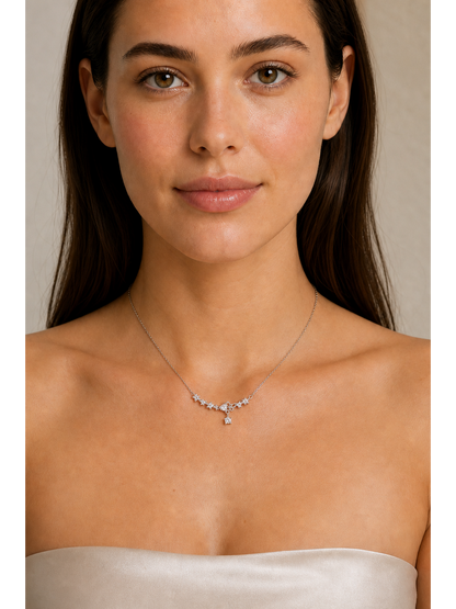 Sterling Silver Butterfly Star Zircon Necklace 3