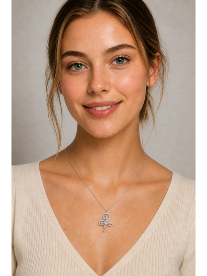 Sterling Silver Butterfly Zircon Necklace 2